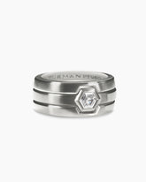 Nesting Band Ring in Platinum with Center Diamond, 10mm